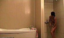 Brunette With Ratty Mullet Showers Naked In Hidden Cam