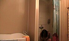 Dark-Haired Girl Meets New Blond-Haired BBW Friend in Bathroom