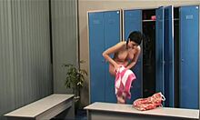 You Must Watch This Brunette Walking Naked In The Public Changing Room