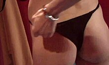 depraved blonde is putting on her alluring outfit and makeup