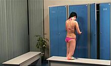 just check out this hidden cam catching a horny brunette changing