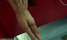 depraved blonde is putting on her alluring outfit and makeup