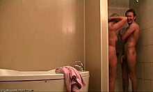 two absolutely nude babes are washing each others vagina