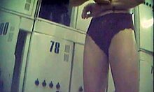 Hidden spy opportunity with horny milf's shaved pussy and big ass