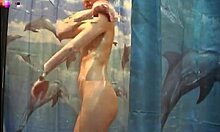 Skinny horny babe showers passionately, fantasizing about intense cock pounding in hidden cam voyeur scene