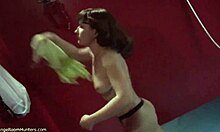 is she stripping in the changing room?