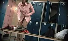 chubby milf caught undressing on hidden cam in locker room