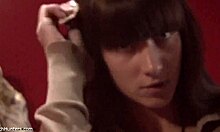 Skinny Brunette Undresses Unaware