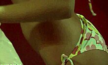 Breath taking bimbo is about to get naked and jumped under the shower