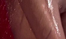 two skinny nude teen girls fooling around in the shower on hidden cam