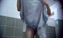 athletic babe in hidden shower scene