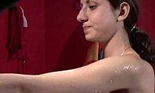 Spy On Skinny Teen Showering Her Muff!