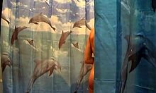 Booty hunter is spying on the sexy naked blonde in the shower