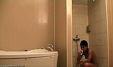 Skinny Brunette MASTURBATES Intensely in Shower