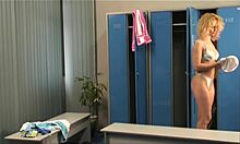 Blonde Unaware of Hidden Cam in Changing Room