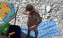 Blond GF Rubs Back Before Bikini Slip