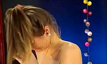 Ponytailed Blonde Girlfriend's Angelic Look With Accessory