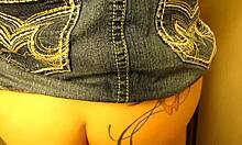 i'm watchin' my dark-haired girlfriend with ass tattoo gettin' drilled doggystyle after blowjob