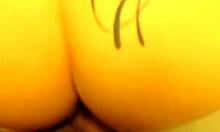 i'm watchin' my dark-haired girlfriend with ass tattoo gettin' drilled doggystyle after blowjob