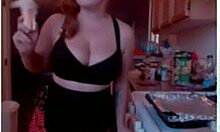 redhead flaunts her thick booty and tits