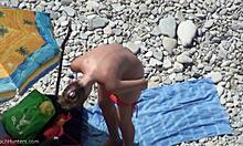 Blond GF Rubs Back Before Bikini Slip