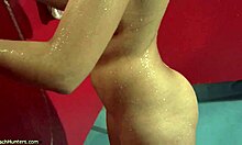 Marvelous Body of Teen Babe Feels Hot Water Drops