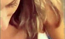 brunette with beautiful eyes worships giant dick in pov