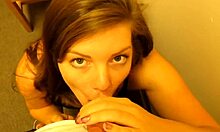 i'm watchin' my dark-haired girlfriend with ass tattoo gettin' drilled doggystyle after blowjob