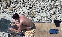 Dark-Haired Nudist Girlfriend Strips and Flaunts Hot Body on Camera