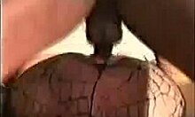Bodysuit MILF Blonde Sucking Huge Black Cocks on Sofa. Two Guys Ravage Her Hard!