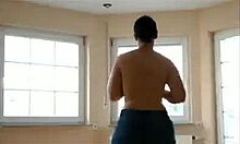 Busty MILF in Tight Jeans Teases with Black Pantyhose and Her Massive Ass on Display