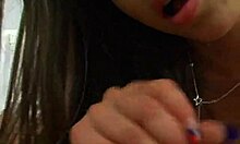 brunette with pierced nipples enjoys close-up pov interview