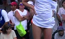 dark-haired party girl with a mannish face decides to masturbate on camera