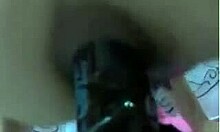 Asian gape queen slams huge black toy in tight asshole