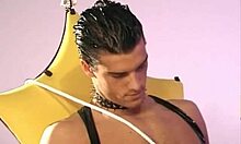 LEATHER-CLAD GIMP BOY GETS SERVICED BY HIS DARK-HAIRED AND LEGGY MISTRESS!