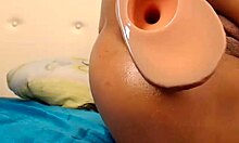 Dark-Haired Webcam Slut Slams Huge Toy in Anal
