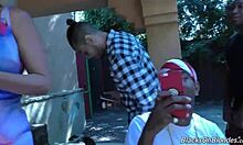 Cheerful Blonde With Black Streaks Is About To Get Destroyed By The BBCs