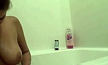 Petite Brunette Feels So Sexy Bathing With Her Wet Shaved Pussy On Webcam