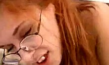 Redhead With Glasses Gets Her Tight Pussy Creampied By A Strange Man