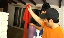 tiny tits brunette chick chokes on dude's big cock blowjob, pov hardcore sex with shaved pussy small cock kinky couple hd