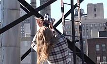 my flannel-loving girlfriend strips naked on the roof