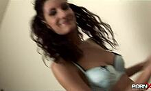 Stockings-Wearing Wavy-Haired Brunette Gets Fisted by Pretty Girlfriend