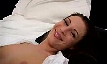 Bounded Brunette Gets Horny on Bed with Upskirt Panties