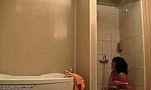 Bombshell Brunette Spied Relaxing in Shower Hidden Cam!