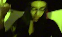 Skinny petite latina cheats on boyfriend at costume party