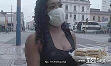 Damn, hot Peruvian morena candy seller caught by pervert buyer!