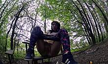 My girlfriend with the big ass passionately plays with her pussy.