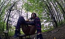 My girlfriend with the big ass passionately plays with her pussy.