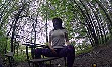 My girlfriend with the big ass passionately plays with her pussy.