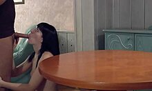 Stunning Brunette Delivers an Intense Deepthroat